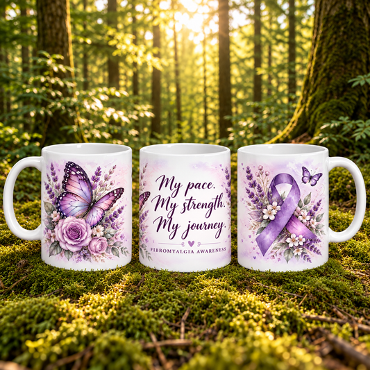 My Pace, My Strength, My Journey - Fibromyalgia Awareness Cup